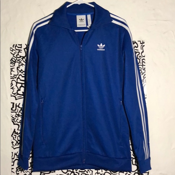 adidas beckenbauer jacket blue